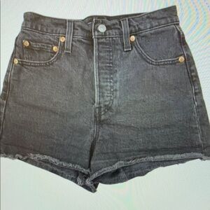 Classic High-Rise Black Denim Shorts